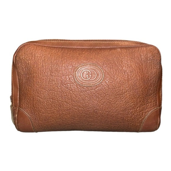 COPY - Vintage Gucci Leather Zip Pouch/toiletry bag ￼ - Picture 1 of 7